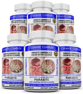 Cleanse Complex 666714120726 6 Parasite Detox Liver Colon Yeast Killer Pills Natural Candida Us