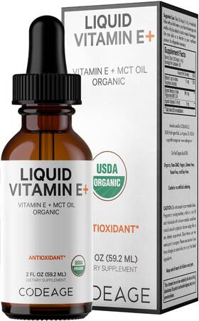 Codeage 850043333906 Liquid Vitamin E - Usda-certified 2 Fl Oz Pack Of 1 No Color