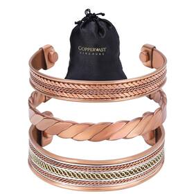 Coppervast 667486649040 Copper Bracelets- For Men And Women Set Of 3 With Gift Box W