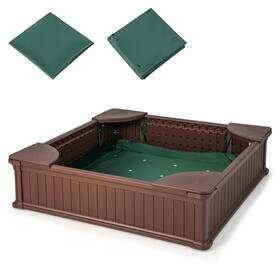 T087cfa25267 Costway 48.5 Inch X 12.5 Kids Outdoor Sandbox Children S Play Station For Backyard