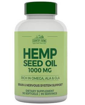 Country Farms 035046116606 Hemp Oil 1000mg Rich In Omega Ala And Gla Immune Support 90 Count