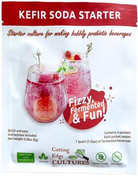Cutting Edge Cultures 739608196319 Kefir Soda Starter Culture Bubbly Probiotic Fermented Beverage