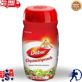 Az58e2261e08f05us Dabur 1kg / 35.3oz Chyawanprash Ayurvedic Aids Allergy Many Benefits