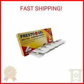 Dan Pharm 445018396395 Presto Gel - Natural Hemorrhoid Rectal Suppositories Rapid Treatmen