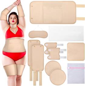 Dansib 445043165188 11 Pcs Castor Oil Pack Wrap Set Flannel Reusable Kit For Waist