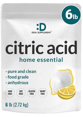 Dealsupplement 850034253398 Citric Acid 6 Pounds Fine Granular Powder Food Grade Bulk Supply Potent