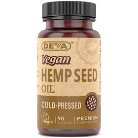 Deva 895634000485 Vegan Virgin Hemp Seed Oil Capsules Cold-pressed Unrefined 90 Count
