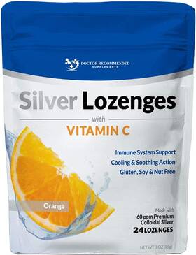 Drs195 Doctor Recommended Supplements Silver Lozenges With Vitamin C - Premium Nano 24 Count Pack Of 1 Orange
