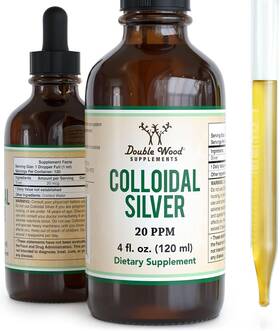Double Wood Supplements 859793007785 Colloidal Silver Liquid 20 Ppm - 4 Fl Oz Plata Coloidal With Dropper 99.9%