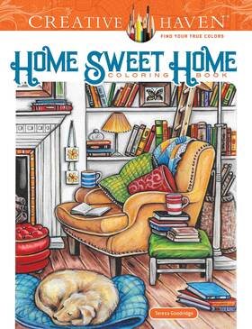 Dover Publications 9780486837574 Creative Haven Home Sweet Coloring Book Adult Books Calm