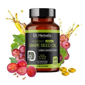 Dr. Herbalist 655295242088 Grape Seed Oil 60 Capsules Cold Pressed Extract Rich In Ant