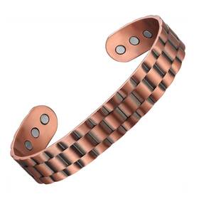 Earth Therapy 799456682990 Mens Pure Copper Ultra Strength Magnets Gear Cuff Bracelets - Adjustable D
