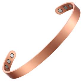Ly-y8a6-ypdi.amzn1 Earth Therapy Minimalist Matte Copper Magnetic Cuff Bracelet For Men And Women - Adjustable