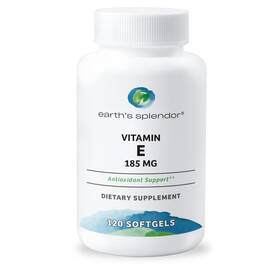 Earths Splendor 310267000232 Vitamin E 120 Softgels 185mg 4 Month Supply