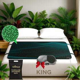 Ecoheal 721249507670 Luxury Tourmaline Grounding Mat King 75 Inch X 27 For Bed Desk Conductive Pu