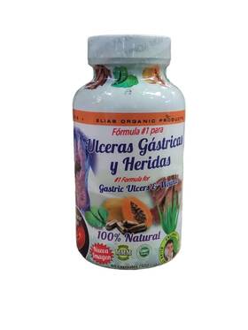 Elias Products 806793010154 Ulceras Gastricas Y Heridas Natural 60 Capsulas Gastric Ulcers 500mg
