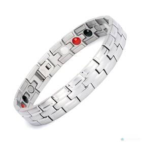 Emmori 762716308107 Stainless Steel Magnetic Therapy Bracelet For Men Women And Adjustable Length W