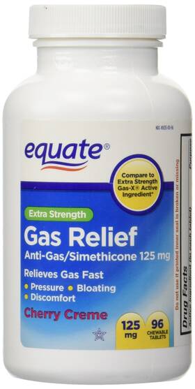 110ch96wmt Equate Extra Strength Gas Relief Simethicone 125mg 96 Chewable Tablets Cherry