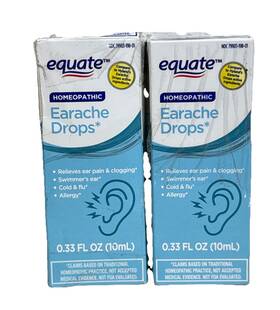 Equate 194346116782 Homeopathic Earache Drops 2 Pack - 0.33 Fl Oz Each