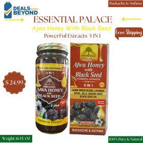 Essential Palace 642014638284 Organic Ajwa Honey With Black Seed 16 Oz