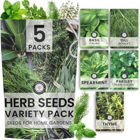 Family Sown 860004768210 Herb Seeds 5 Invidiual Packs 2026 Season Non-gmo Basil Dill Mint