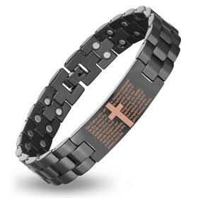 Fashtour 722024828704 Copper Magnetic Cross Bracelet For Men - Ultra Strength Mens