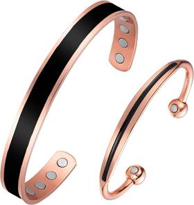 Fashtour 722024829831 Copper Bracelets For Women Men 99.99% Pure Magnetic Therapy Cuff Couples