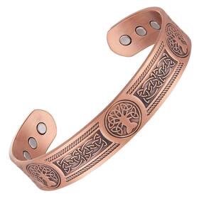 Fashtour 727984993691 Copper Bracelet For Men 9999% Pure Cuff Bangle 3500 Gauss Magnetic Tr