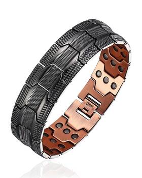 Fashtour 740207336952 3x Copper Bracelet And Ring For Men Triple Ultra Strength Magnets Masculine