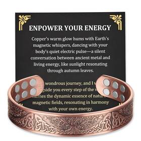 Cbg356 Fashtour Copper Bracelet For Men 99.99 Pure 18x Enhanced St
