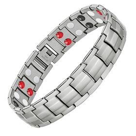 Feraco 652670744694 Mens Magnetic Bracelet Titanium Steel With Double Row 4 Ele