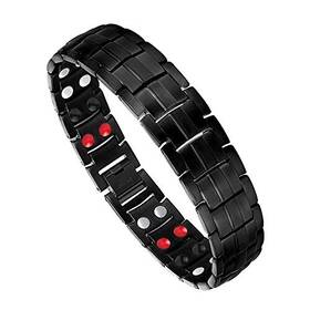 Feraco 652670744755 Mens Magnetic Bracelet Titanium Steel With Double Row 4 Ele