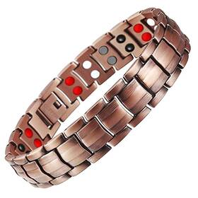 Feraco 652670744786 Copper Bracelet For Men 4 Kinds Magnetic Bracelets Elegant 99.99% Solid Coppe