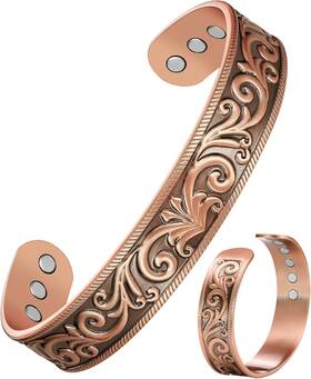 Feraco 705353371776 Copper Magnetic Bracelets For Men Women With Neodymium Magnets Tree Of L