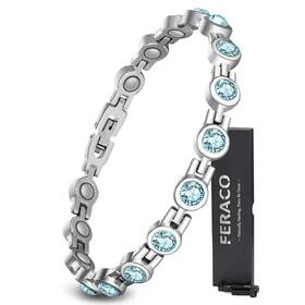 Ca-b097d4sybb Feraco Magnetic Bracelet For Women Titanium Steel Bracelets With Gorgeous S