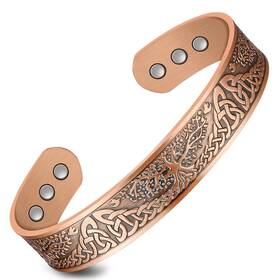 Ca-b09k8sq7qz Feraco Copper Magnetic Bracelets For Men Women With Strong Magnets Tree Of Life Pat