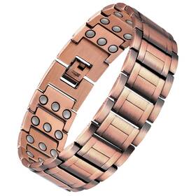 Ca-b09ycfr2yw Feraco 3x Strength Copper Bracelets For Men-pure Magnetic Bracelet With 3 Row