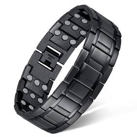 Fbag-caxh20221114001 Feraco 3x Magnetic Bracelets For Men Titanium Steel Bracelet With 3 Rows Ma