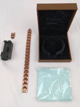 Us180604hge002 Feraco 99.99% Solid Copper Magnetic Bracelet Neodymium Magnets With Sizing Tool