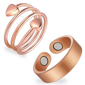 Uspy20220611004 Feraco 2pcs Copper Rings For Women 99.99% Pure Magnetic Thumb Ring With Magne