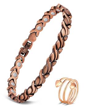 Uspy20220810005 Feraco Pulsera De Cobre Puro Para Mujer Con Imanes Y Herramienta Ajuste Lujo