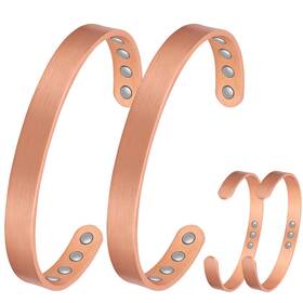 Uspy20221007003 Feraco Copper Magnetic Bracelet For Men Women 99.99% Pure Cuff Bangle With 1