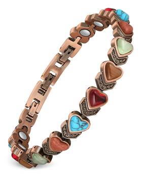 Usxh20230605001 Feraco Copper Bracelet For Women-pure Magnetic Therapy Braceletsheart-