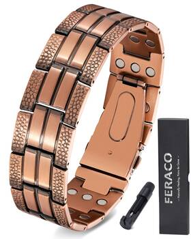 Usxh20240914001 Feraco Copper Bracelet For Men 3x Strength Magnetic Therapy Jewelry