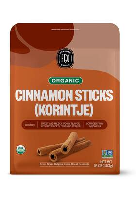 Fgo 643019812211 Organic Cinnamon Sticks Whole 16oz Bulk Resealable 1 Pound Pack Of