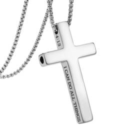 Funpar 699838985032 Cross Breathing Necklace Inspirational Bible Verse Anti-anxiety Mindfulness