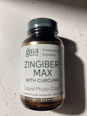 Gaia Herbs 751063403849 Zingiber-max With Curcuma Phyto-caps 60 Liquid Capsules Exp 10/24 New