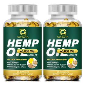 Gongota 759357909671 Hemp Oil Capsules - 100 Organic 60 000 Max Strength Supports Immun