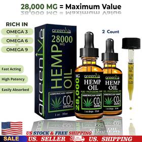 28kparent Greenive 2 Pack Hemp Drops 28 000mg Organically Grown Pure Vegan Oil And Omegas