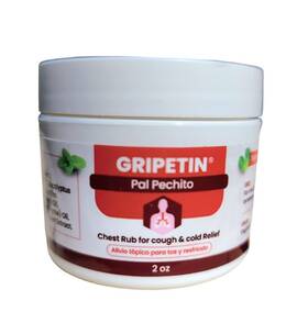 Gripetin 685642841466 Natural Chest Balm - Pal Pechito Vapor Ointment. Herbal Rub